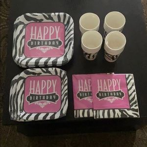 Happy Birthday Zebra Party Set
